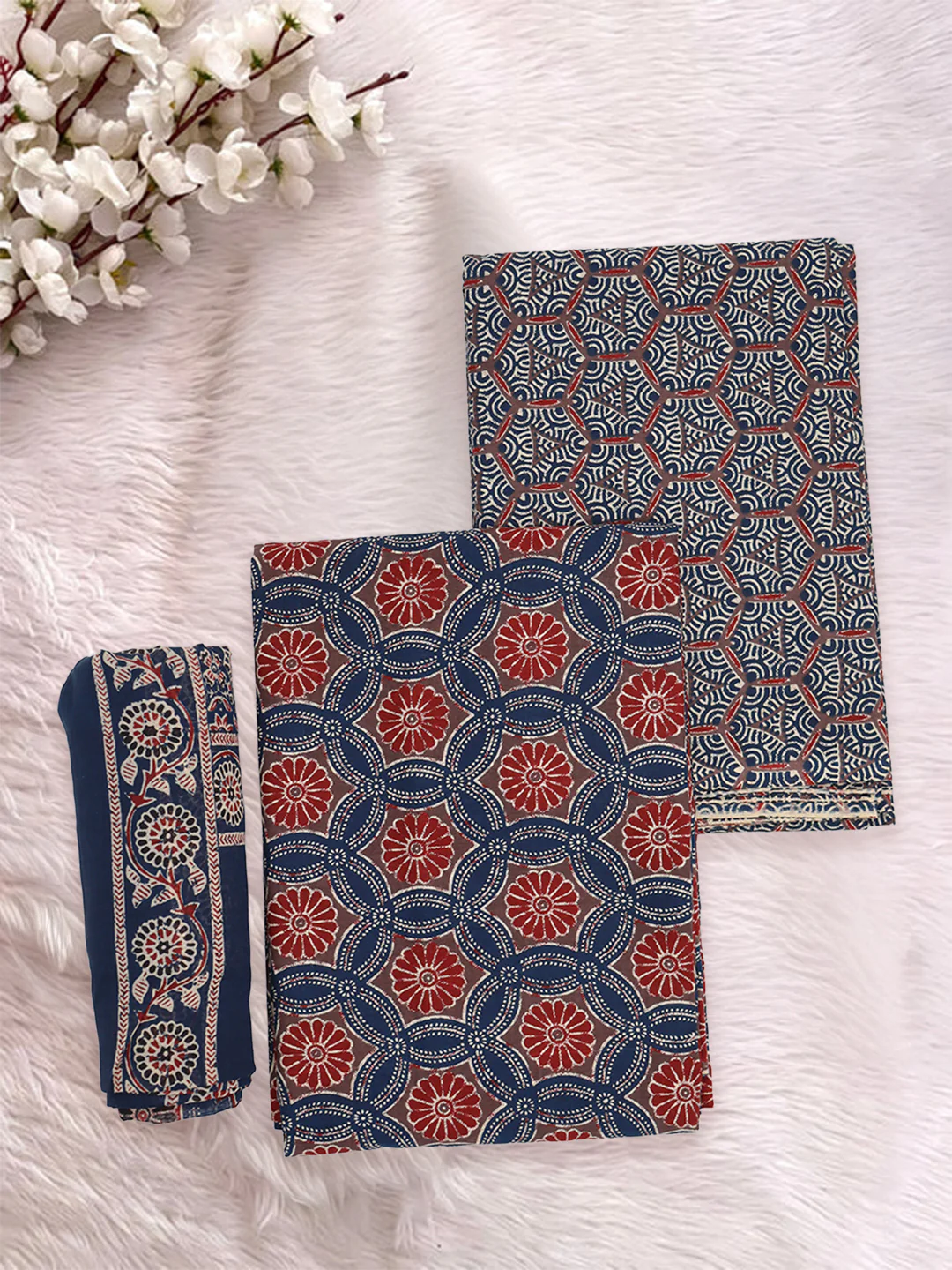 Women Pure Cotton Printed Dress Material Multi Colour DM342 - Image 4