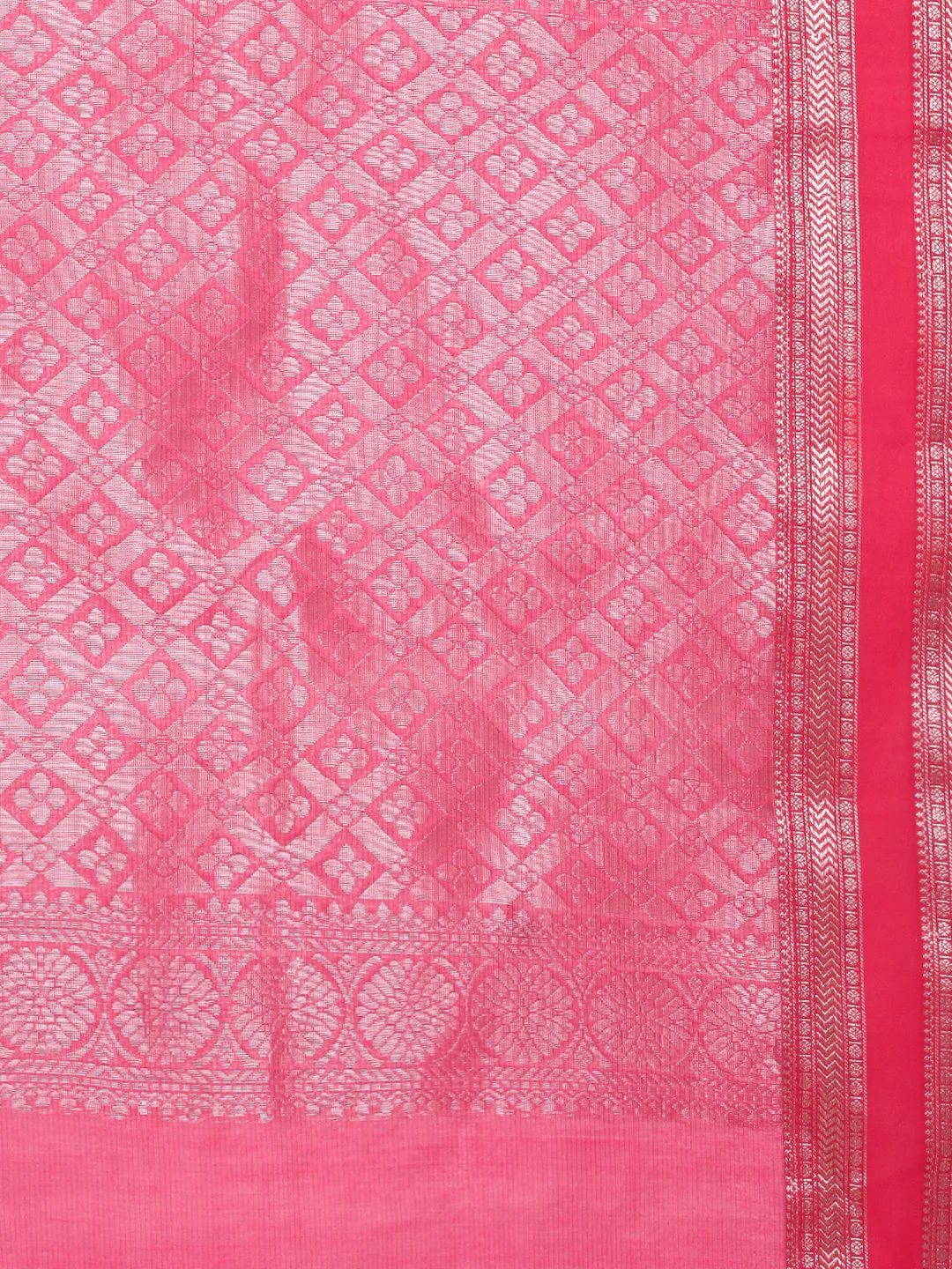 Women Purple Kora Cotton Fancy Saree SK108 - Image 6