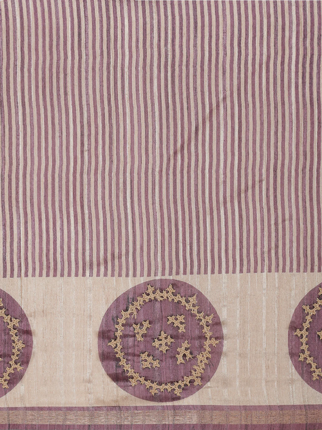 Women Purple with Brown Semi Raw Silk Embroidered Saree SRS114 - Image 6