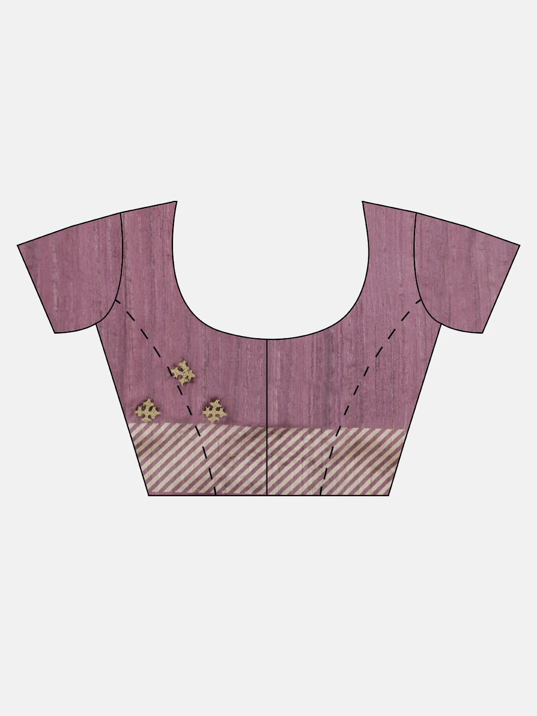 Women Purple with Brown Semi Raw Silk Embroidered Saree SRS114 - Image 7