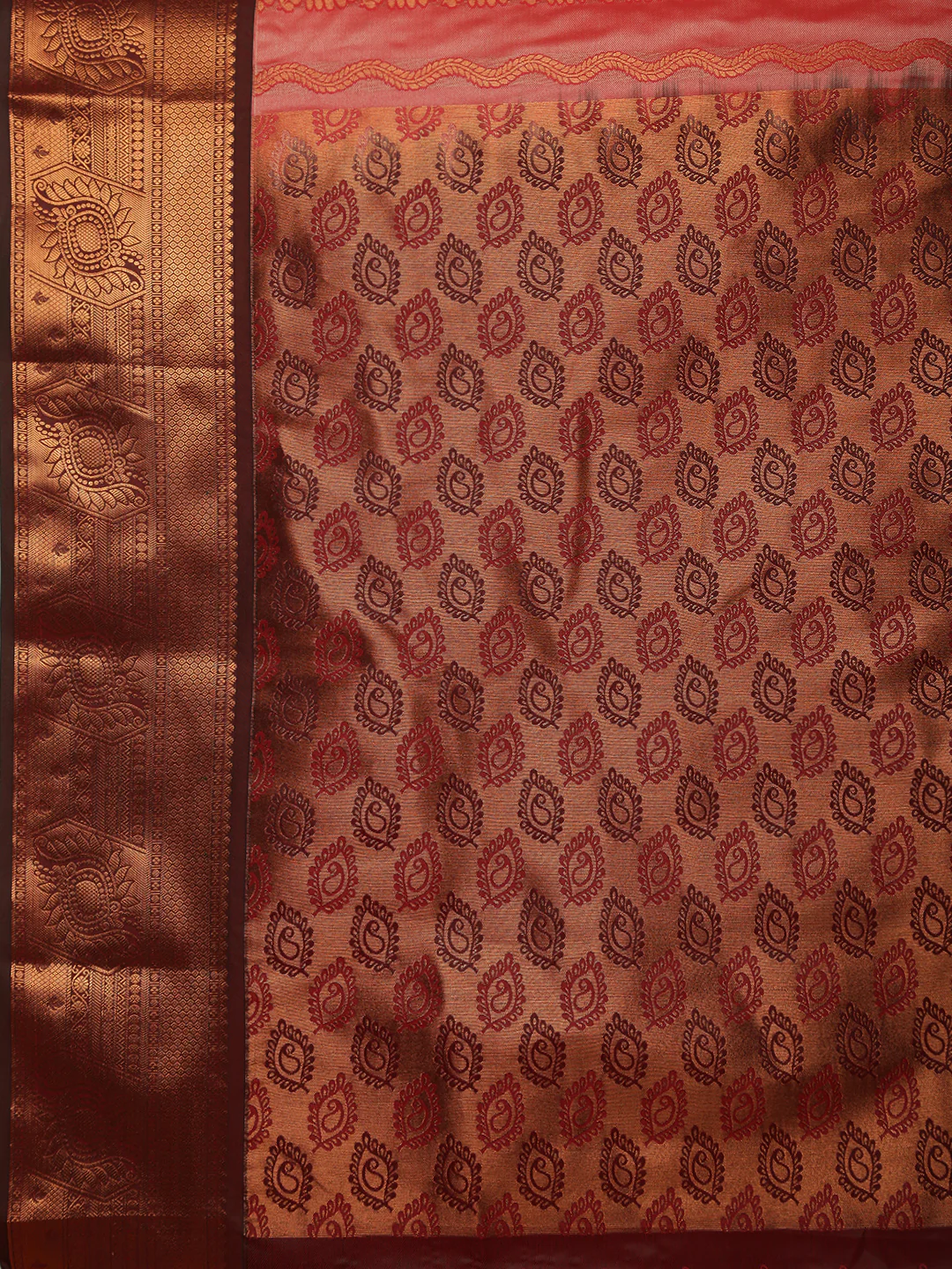 Women Red Art Silk Saree ASS114 - Image 5