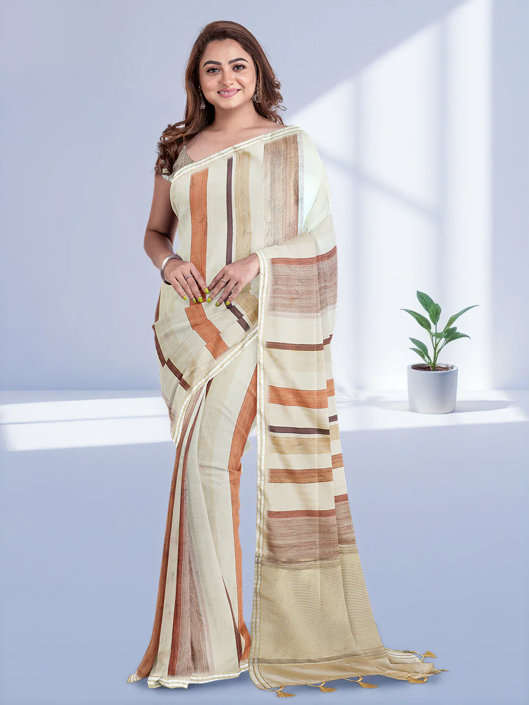 Women Sandal Semi Tussar Saree ST287