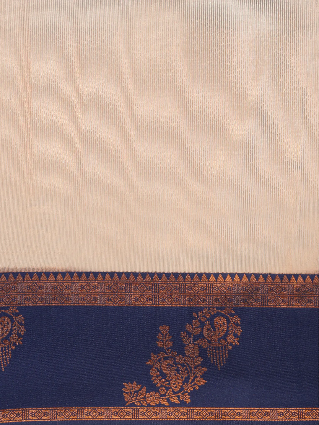 Women Sandal Tissue Saree with Navy Border TS60 - Image 4