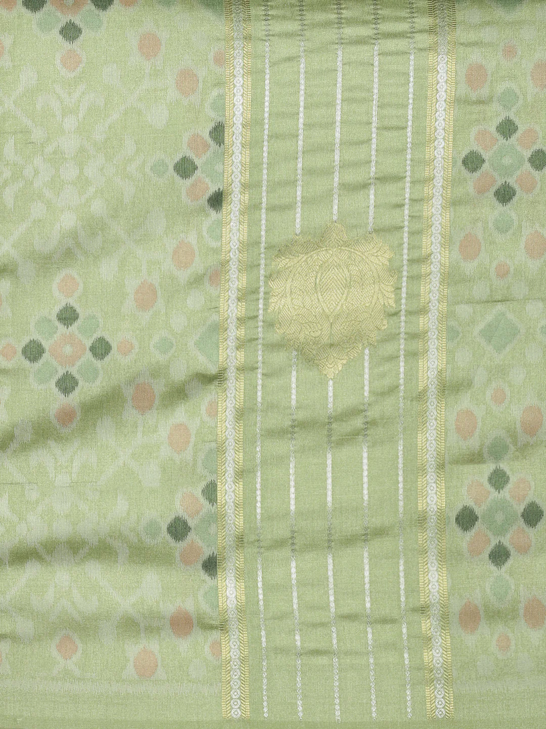 Women Semi Tussar Weaving Green Saree ST318 - Image 6
