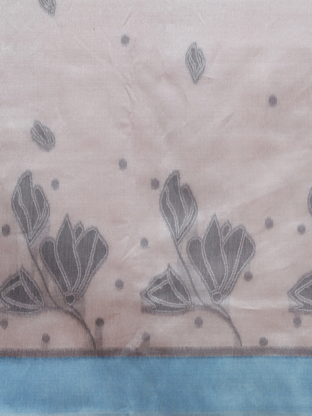 Women Semi Tussar Weaving Grey Saree ST319 - Image 5