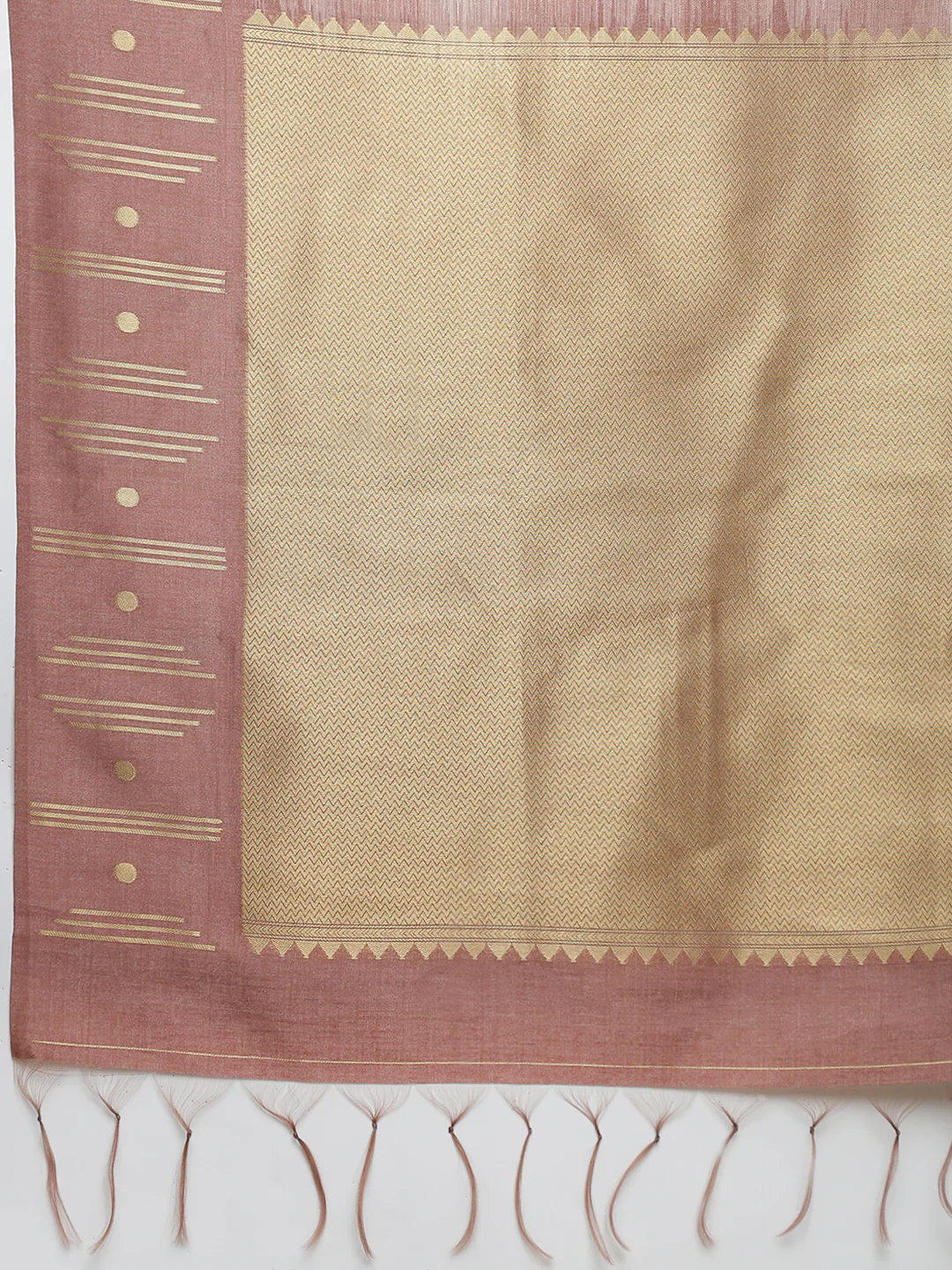 Women Semi Tussar Weaving Brown Saree ST320 - Image 5