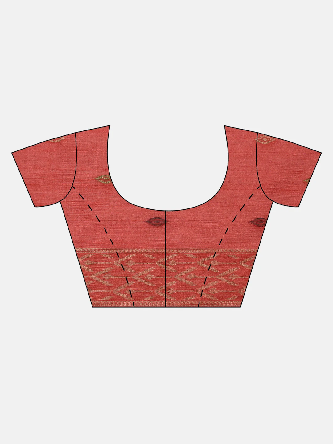 Women Semi Tussar Weaving Red Saree ST321 - Image 5