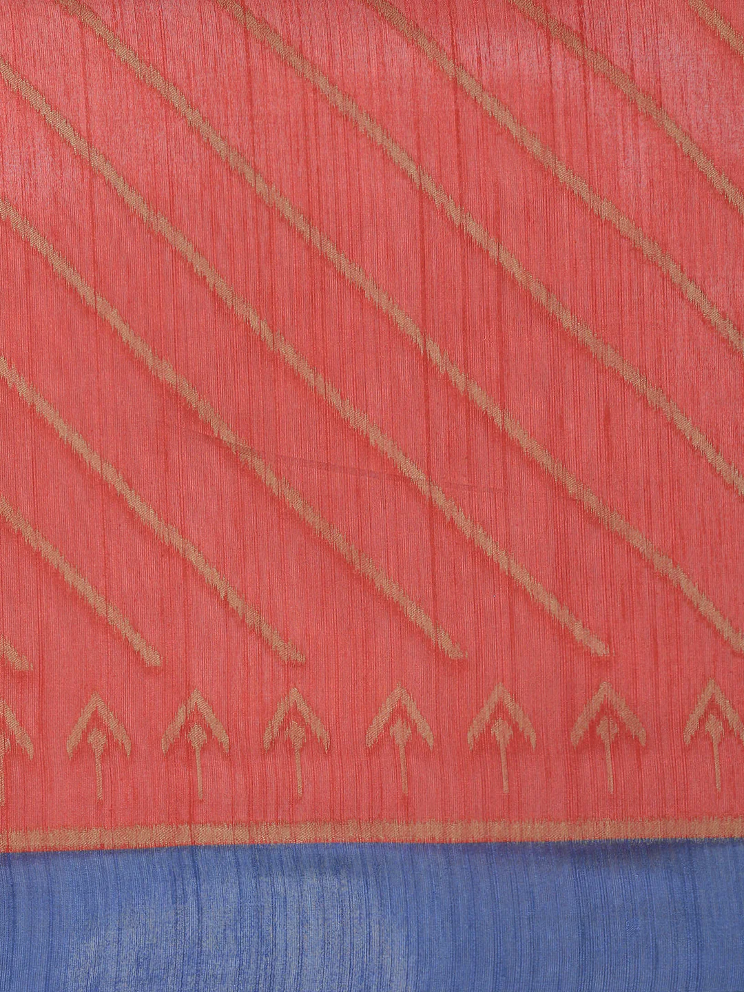 Women Semi Tussar Weaving Red Saree ST321 - Image 6