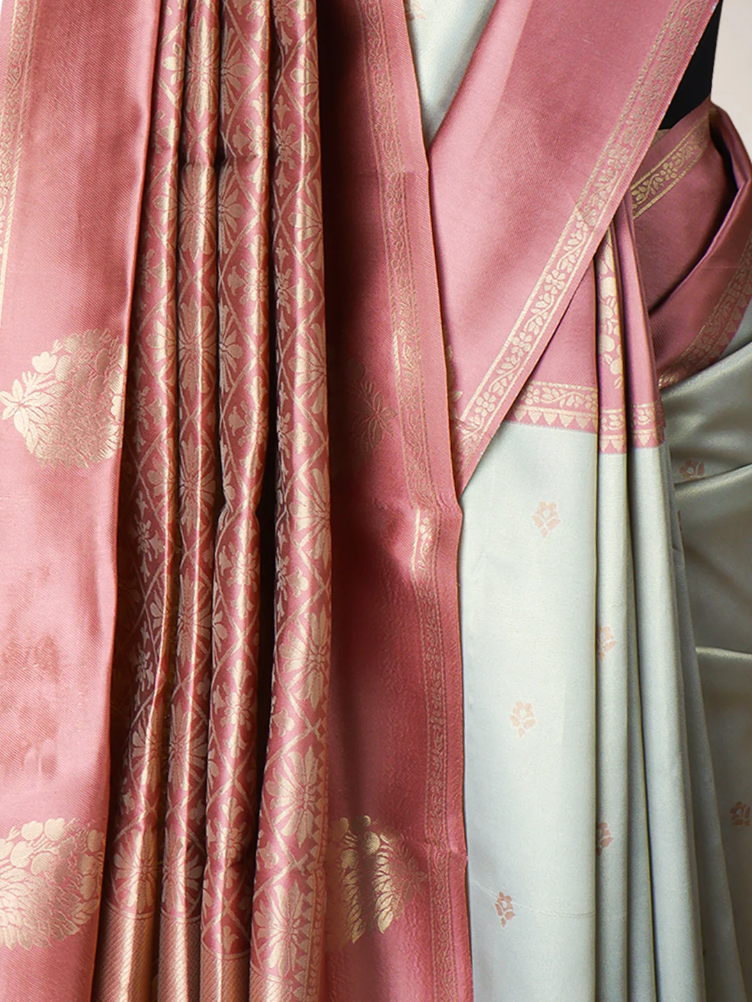 Women Silver Art Silk Saree ASS106 - Image 2