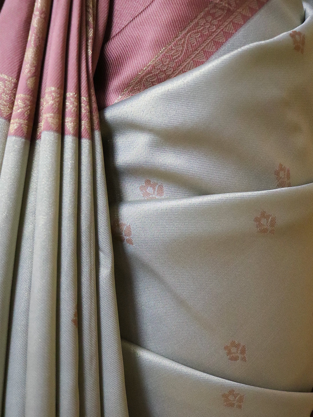 Women Silver Art Silk Saree ASS106 - Image 6