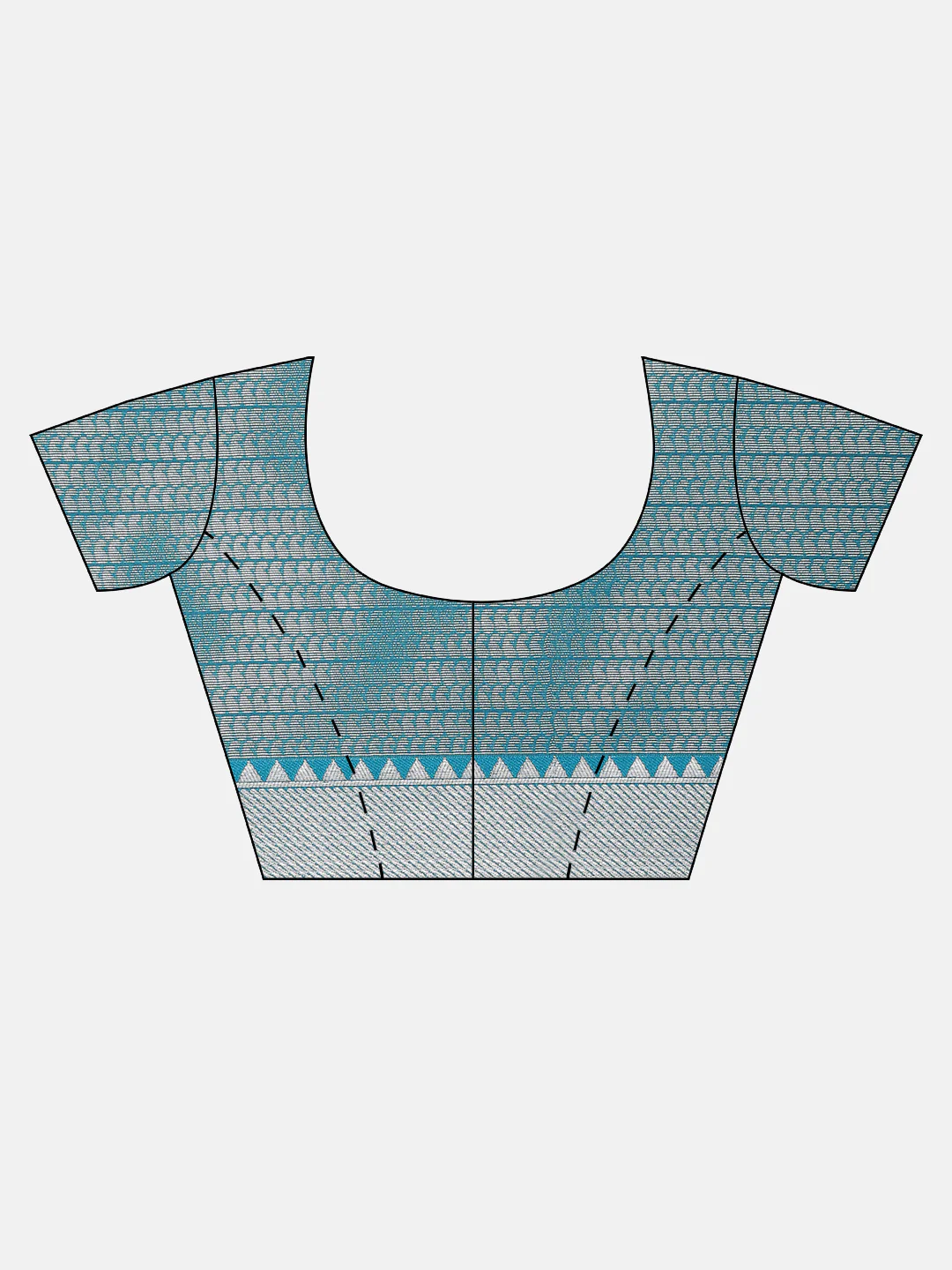 Women Silver Tissue Saree with Blue Border TS55 - Image 7