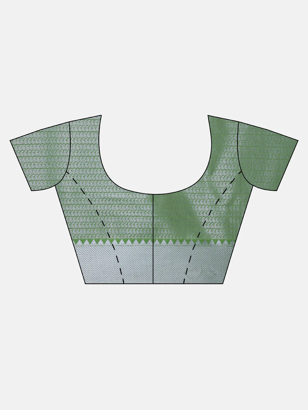 Women Silver Tissue Saree with Green Border TS63 - Image 6