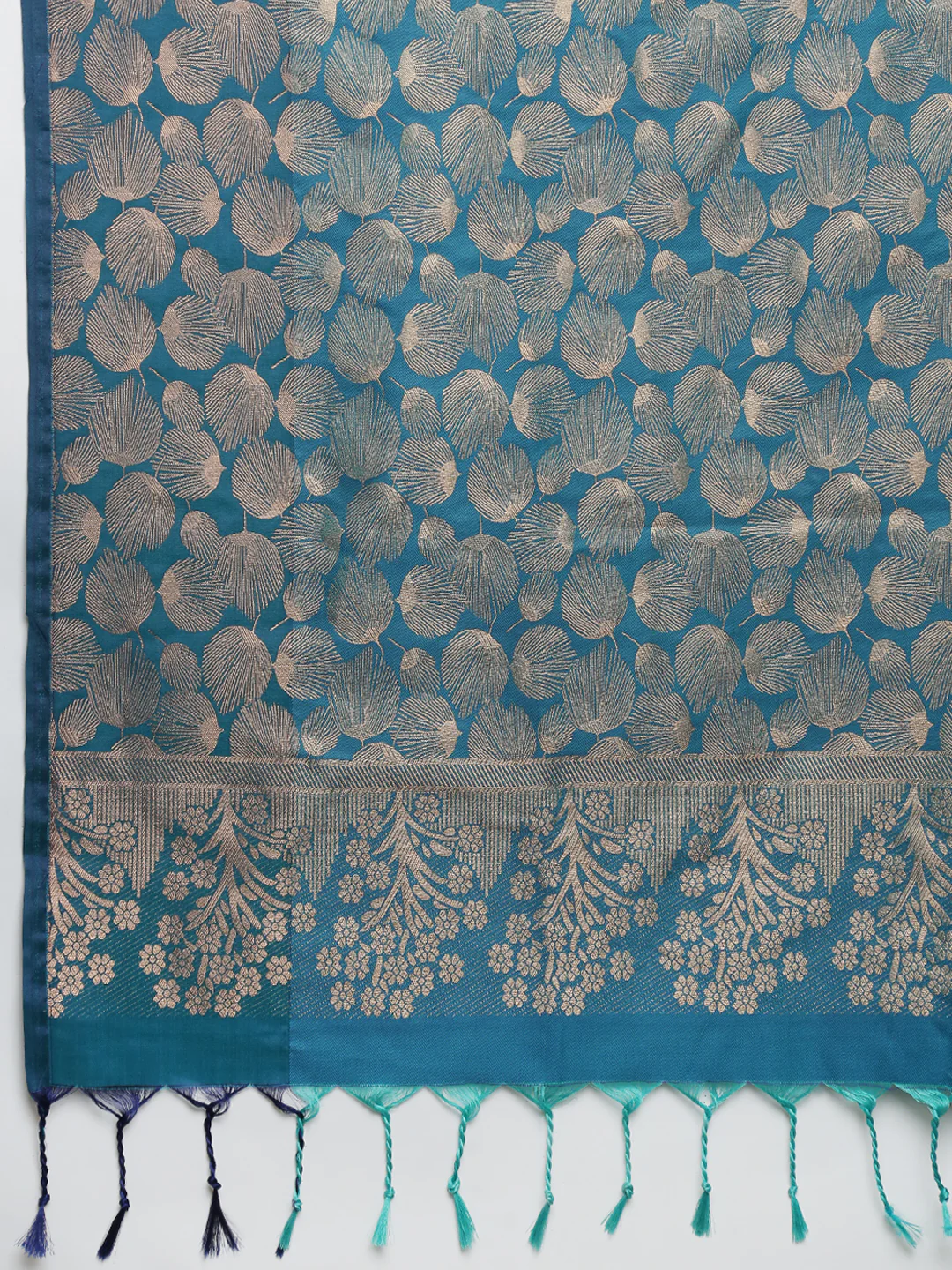 Women Soft Silk Saree Green SS414 - Image 7