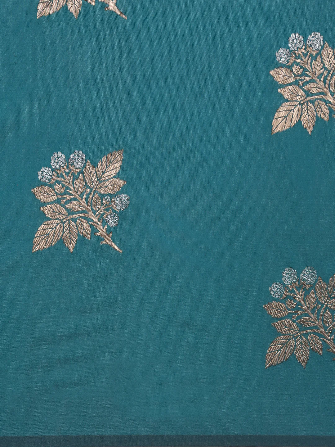 Women Soft Silk Saree Jungle Green SS412 - Image 6