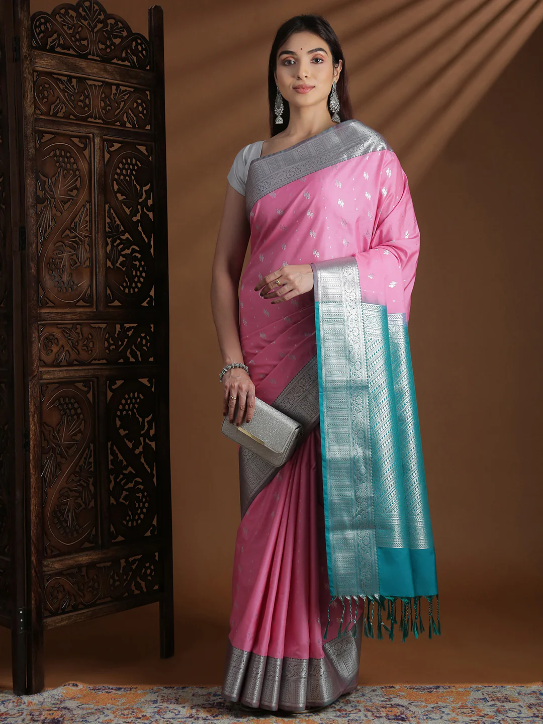 Women Soft Silk Saree Light Pink SS408