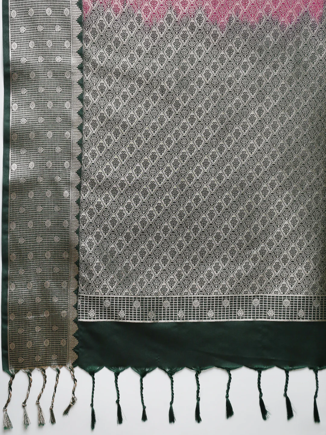 Women Soft Silk Saree Majenta SS411 - Image 7