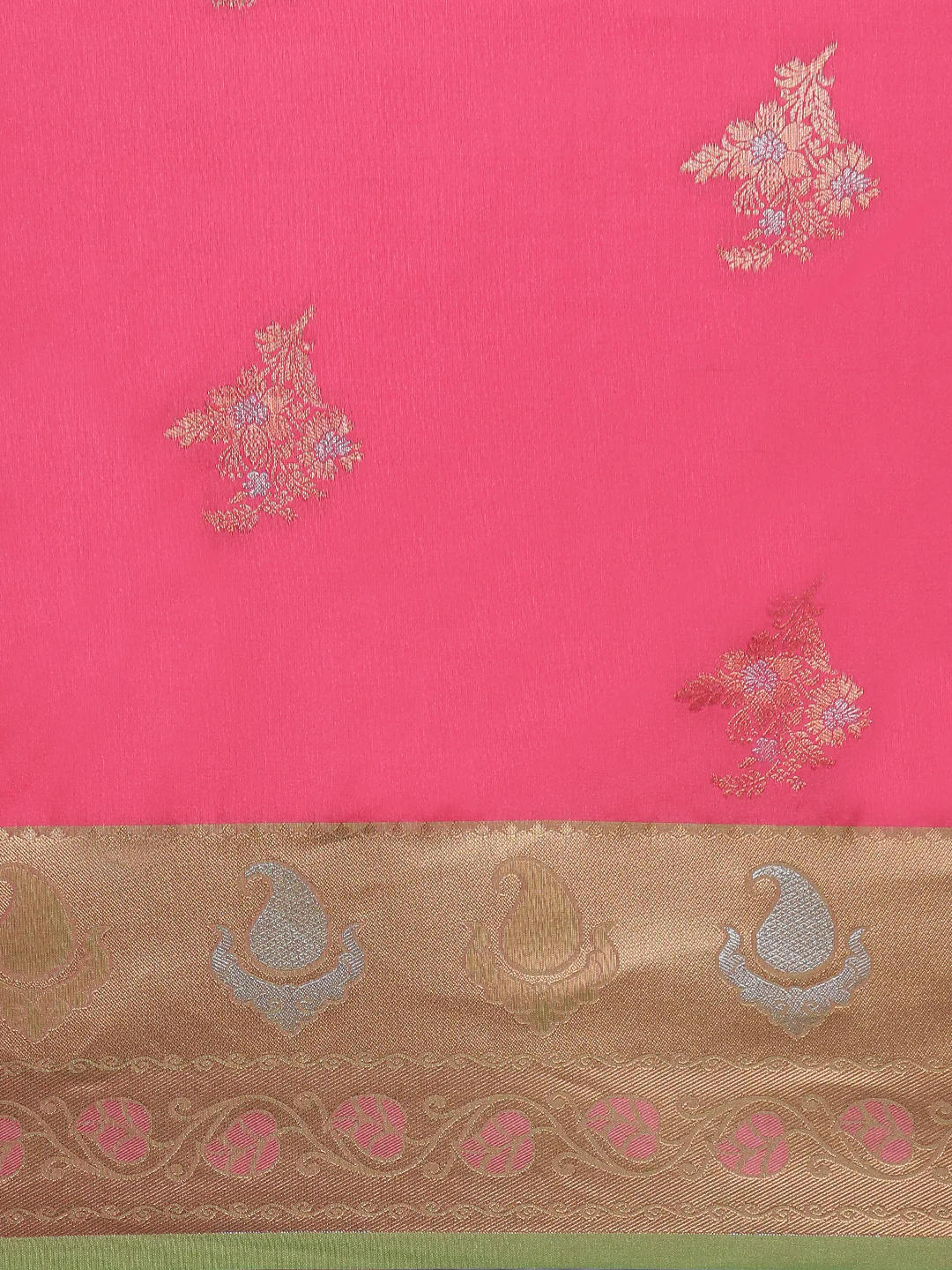 Women Soft Silk Saree Pink SS413 - Image 6