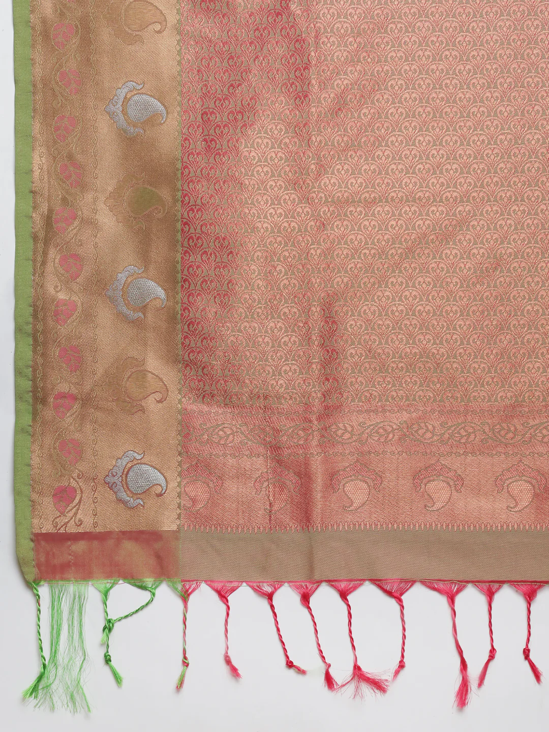 Women Soft Silk Saree Pink SS413 - Image 7