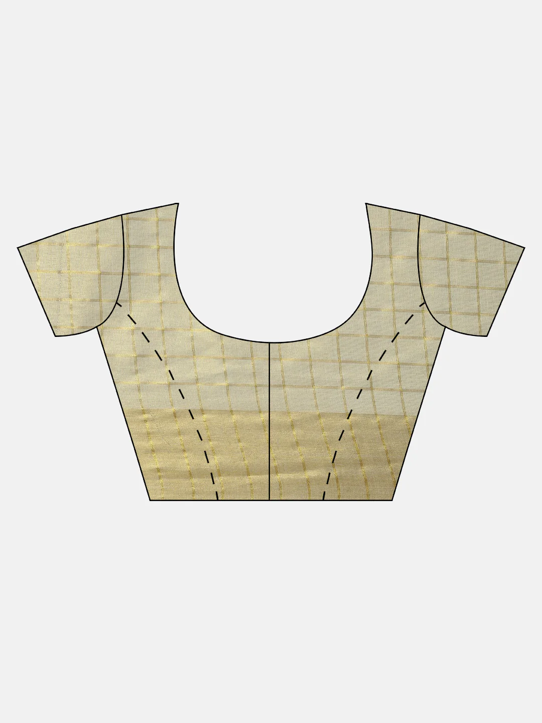 Women Traditional Kerala Tissue Gold Checks Saree KS218 - Image 5