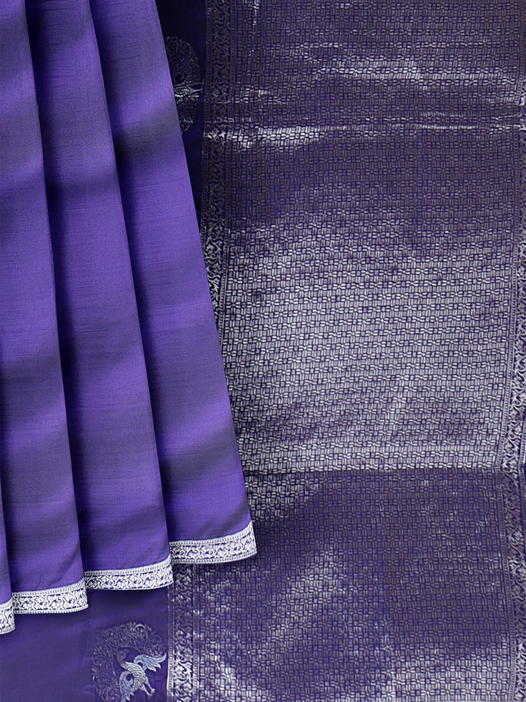 Women Violet Art Silk Printed Saree ASS89 - Image 3
