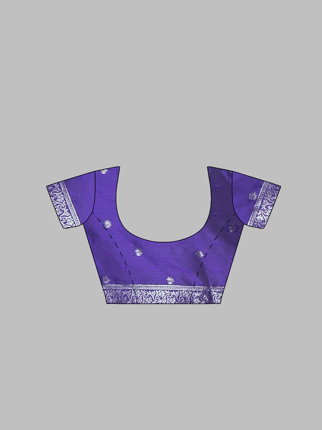 Women Violet Art Silk Printed Saree ASS89 - Image 4