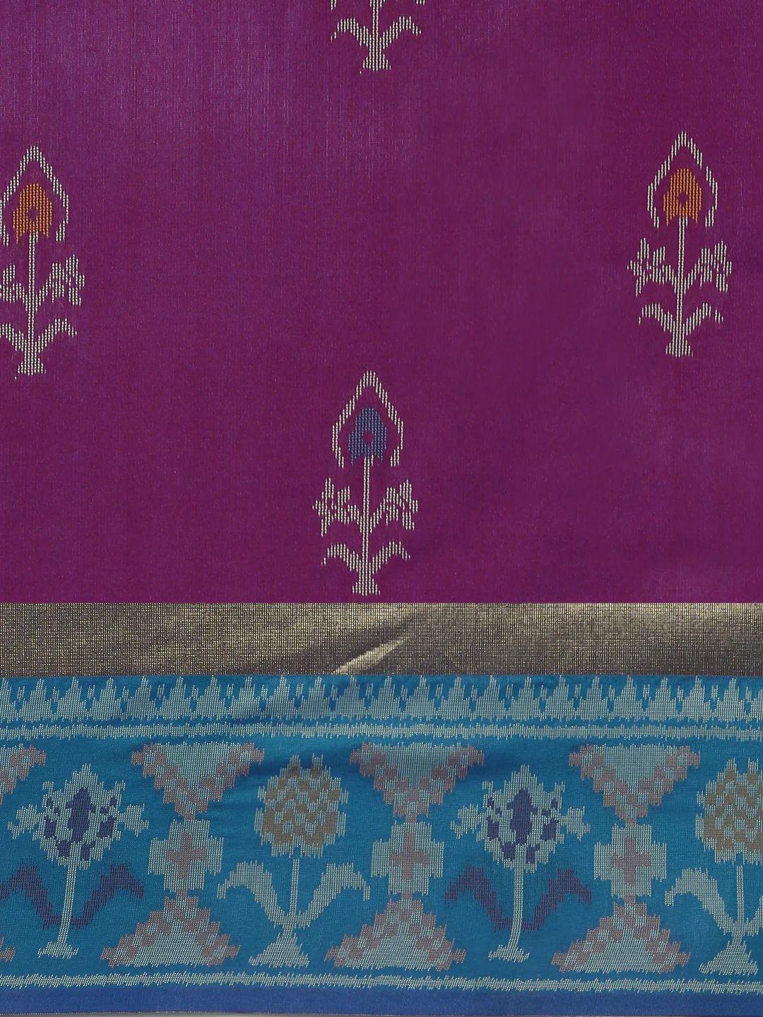 Women Violet Soft Silk Saree SS395 - Image 5