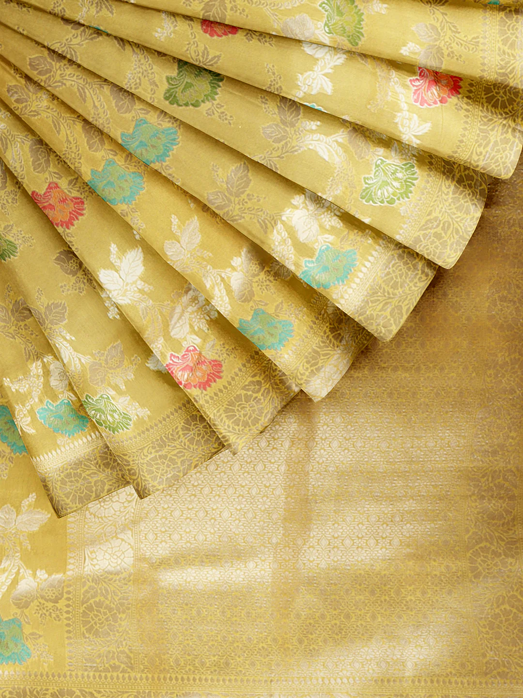 Women Yellow Art Silk Printed Saree ASS83 - Image 3