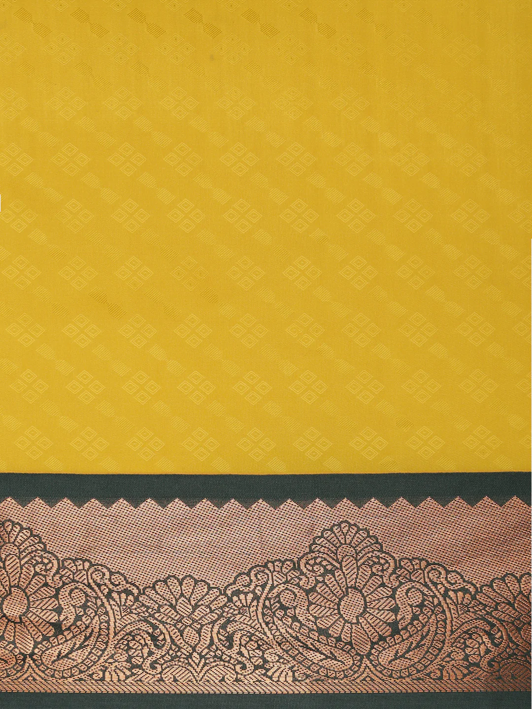 Women Yellow with Green Art Silk Saree ASS115 - Image 5