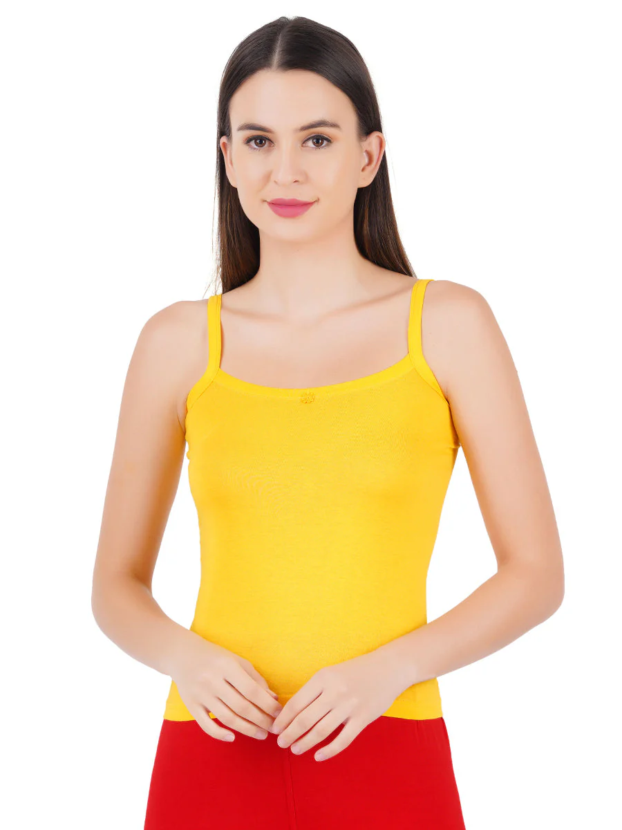 Women 100% Combed Cotton Assorted Camisole Cheers (Pack of 2)
