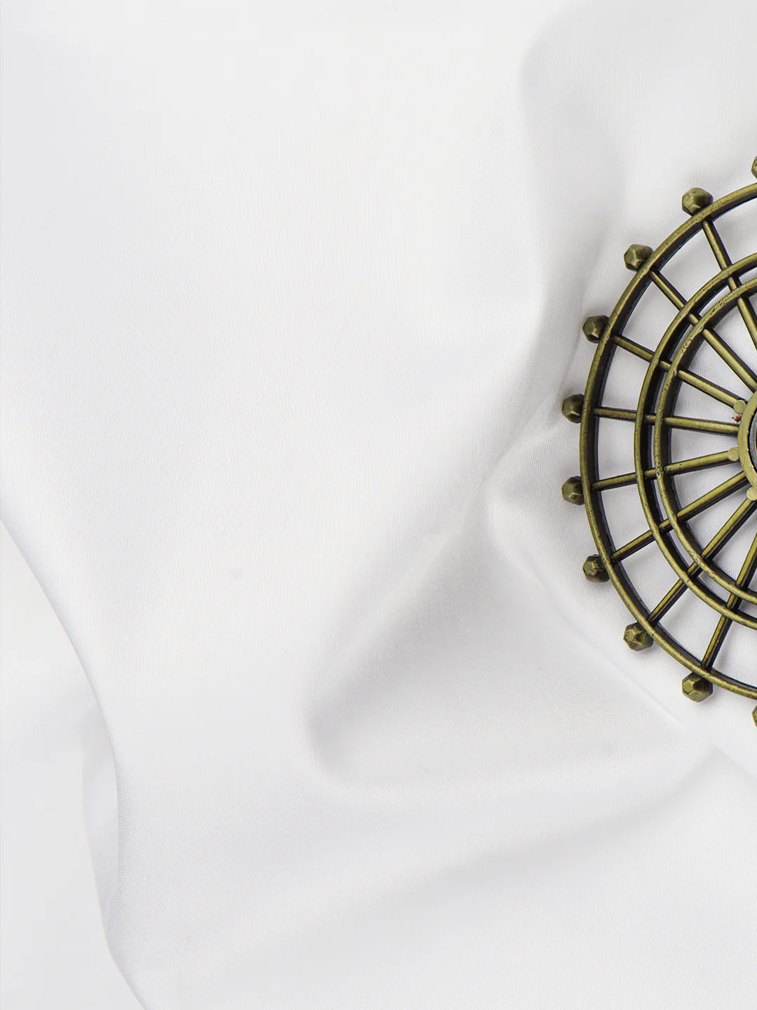 Wrinkle Free Plain Fabric White Metalian