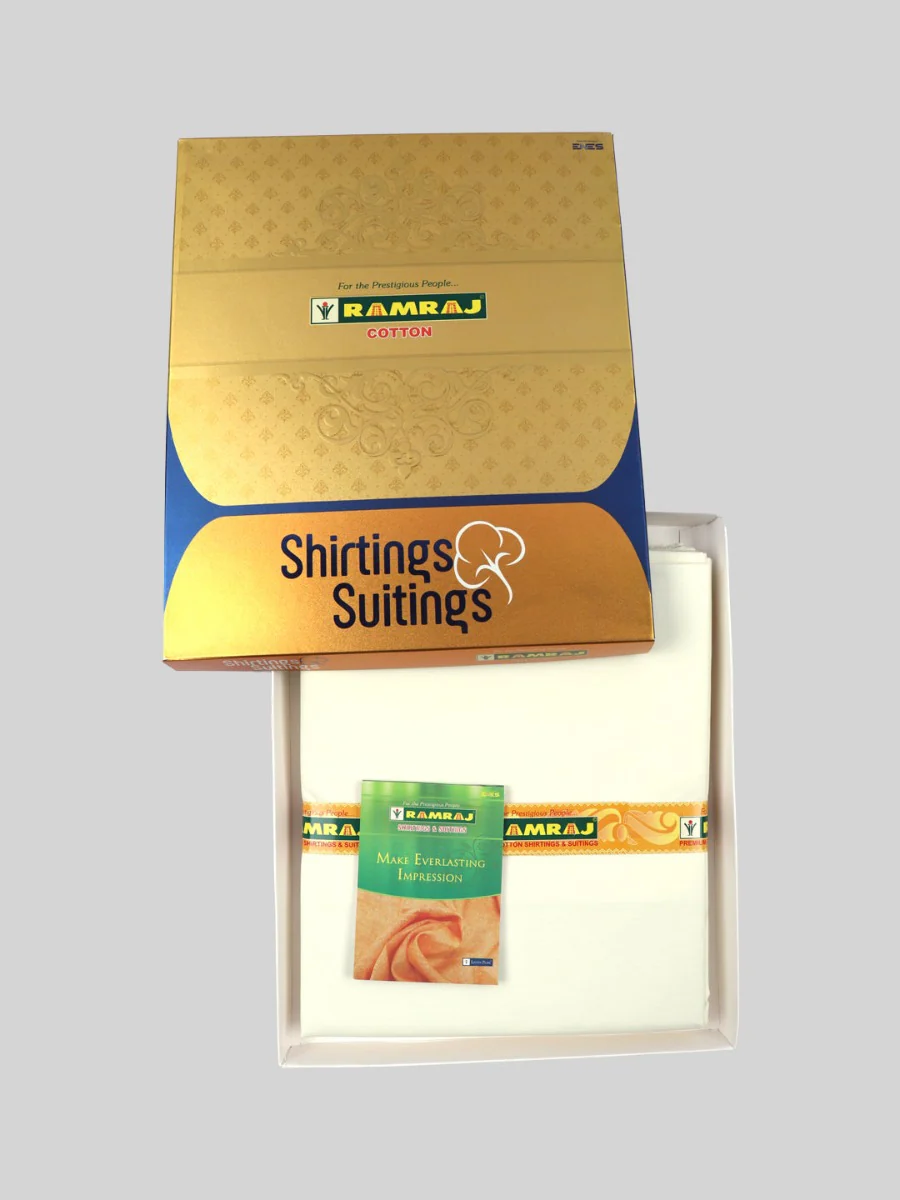 Wrinkle Free Solid Cream Shirting and Suiting Fabric Varudu - Image 4