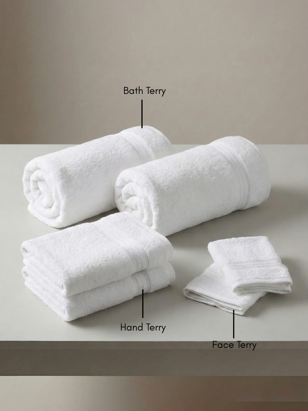 You & Me Premium Soft Terry Cotton Couple Bath, Face & Hand Towel White (Pack Of 6) - Image 2