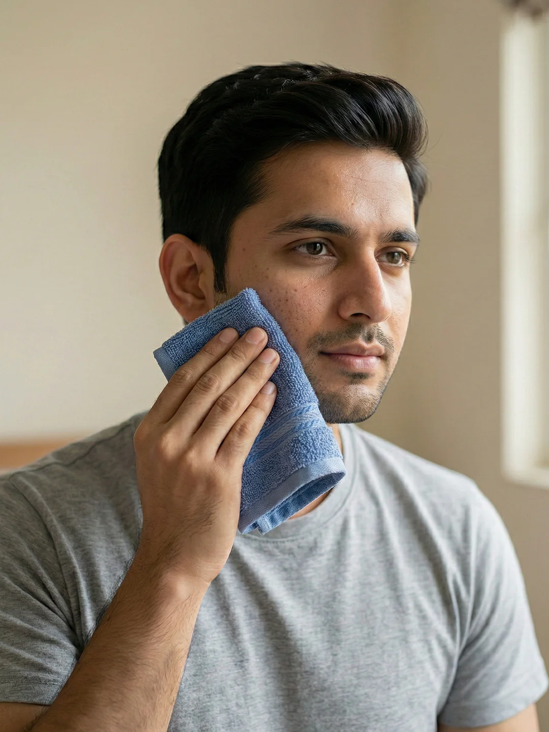 You & Me Premium Soft Terry Cotton Couple Bath, Face & Hand Towels Air Blue (Pack Of 6) - Image 5