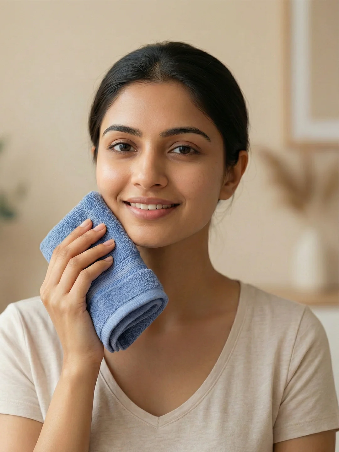 You & Me Premium Soft Terry Cotton Couple Bath, Face & Hand Towels Air Blue (Pack Of 6) - Image 6
