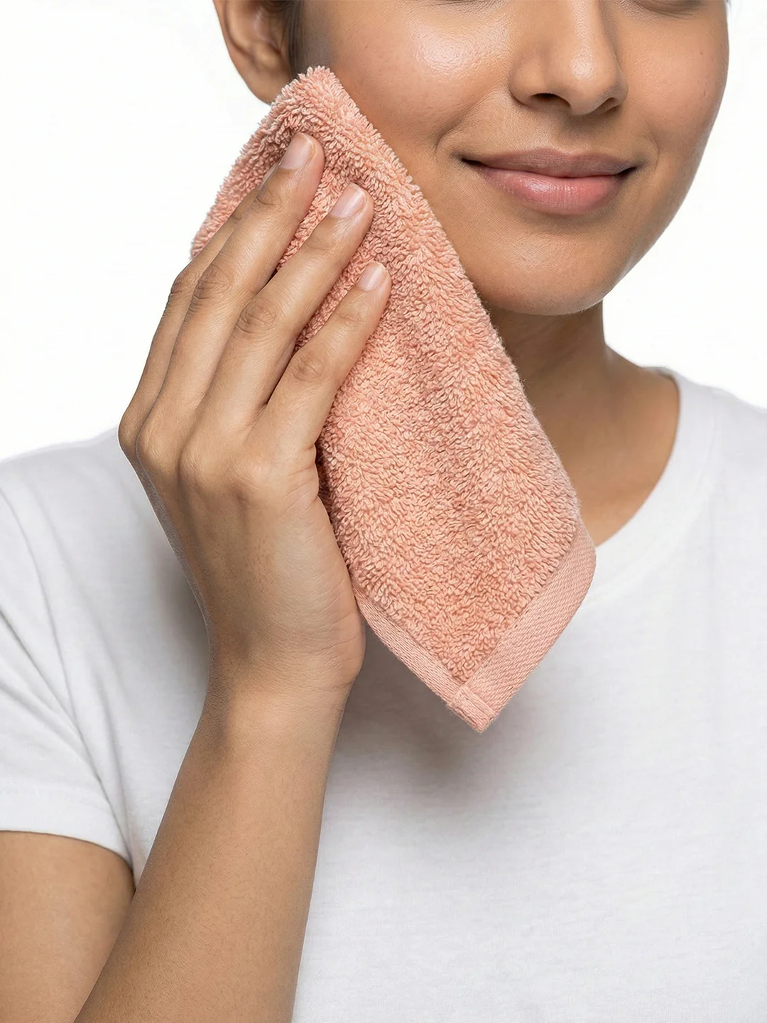 You & Me Premium Soft Terry Cotton Couple Bath, Face & Hand Towels Coral (Pack Of 6) - Image 6