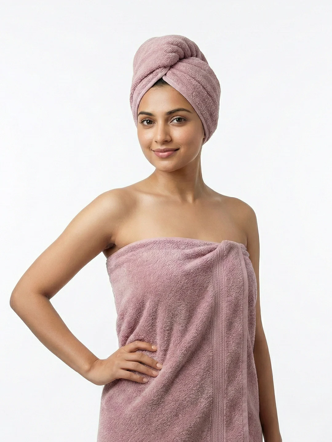 You & Me Premium Soft Terry Cotton Couple Bath, Face & Hand Towels Lilac (Pack Of 6) - Image 7