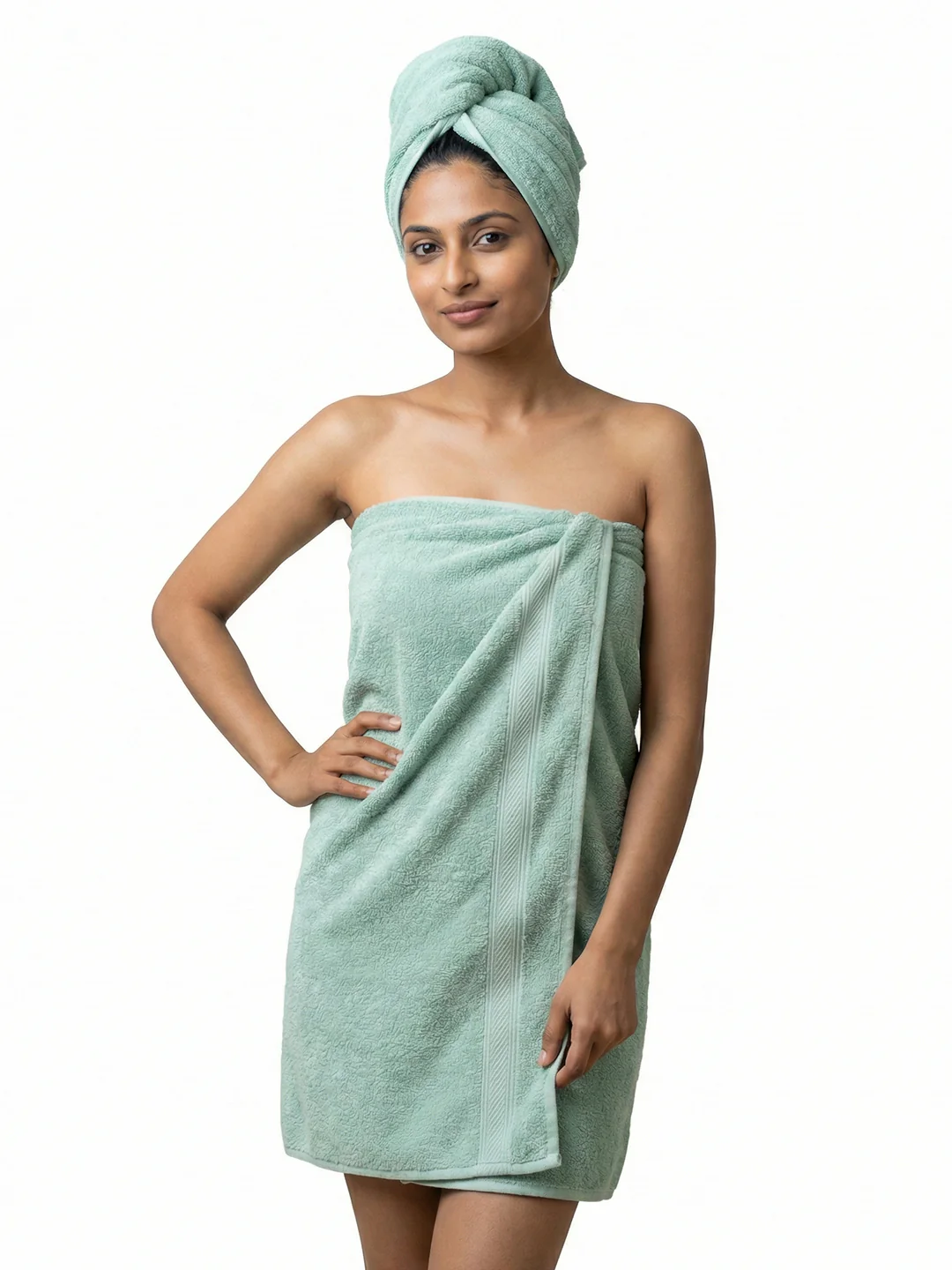 You & Me Premium Soft Terry Cotton Couple Bath, Face & Hand Towels M.Blue (Pack Of 6) - Image 9
