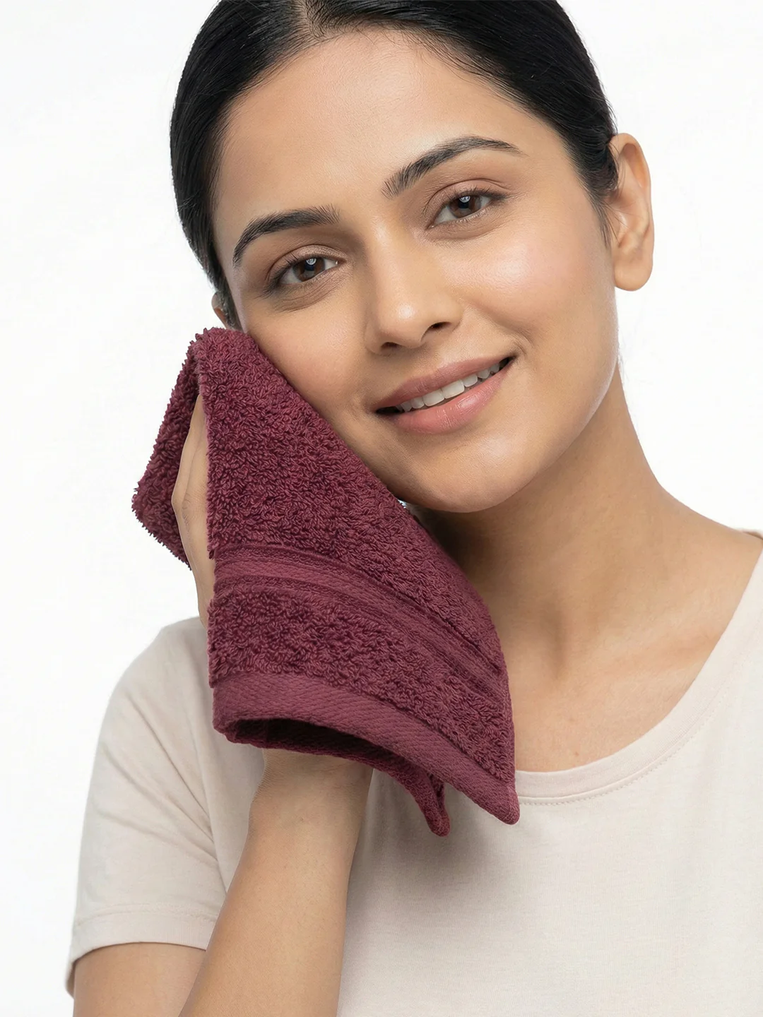 You & Me Premium Soft Terry Cotton Couple Bath, Face & Hand Towels Rumba Red (Pack Of 6) - Image 6