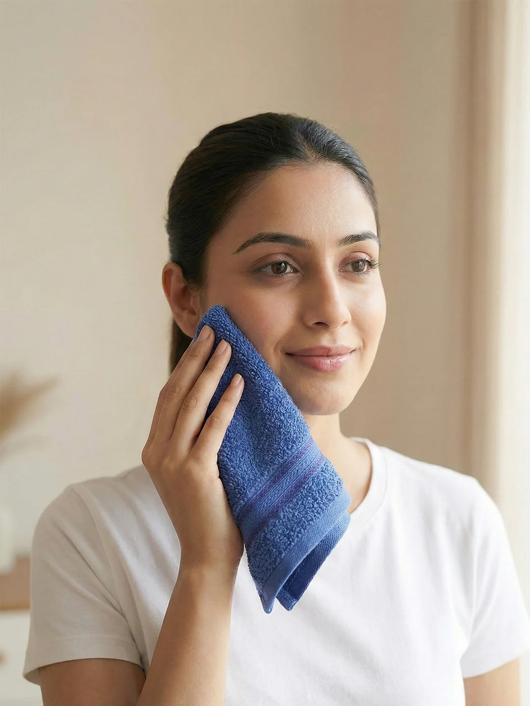 You & Me Premium Soft Terry Cotton Couple Bath, Face & Hand Towels Sail Navy (Pack Of 6) - Image 5