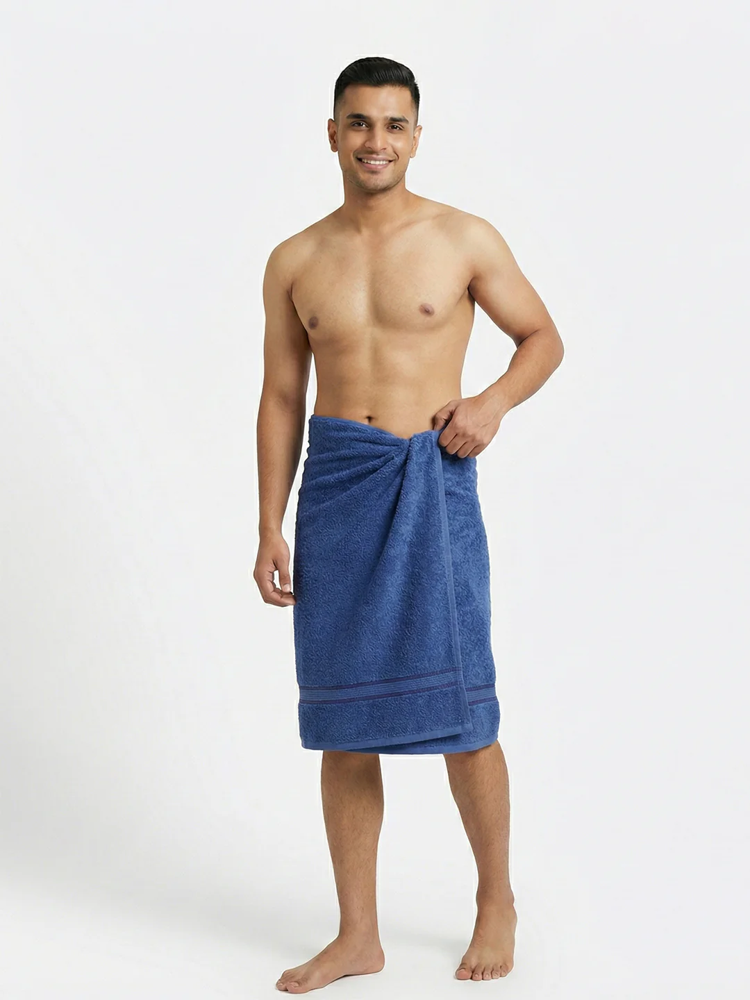 You & Me Premium Soft Terry Cotton Couple Bath, Face & Hand Towels Sail Navy (Pack Of 6) - Image 7