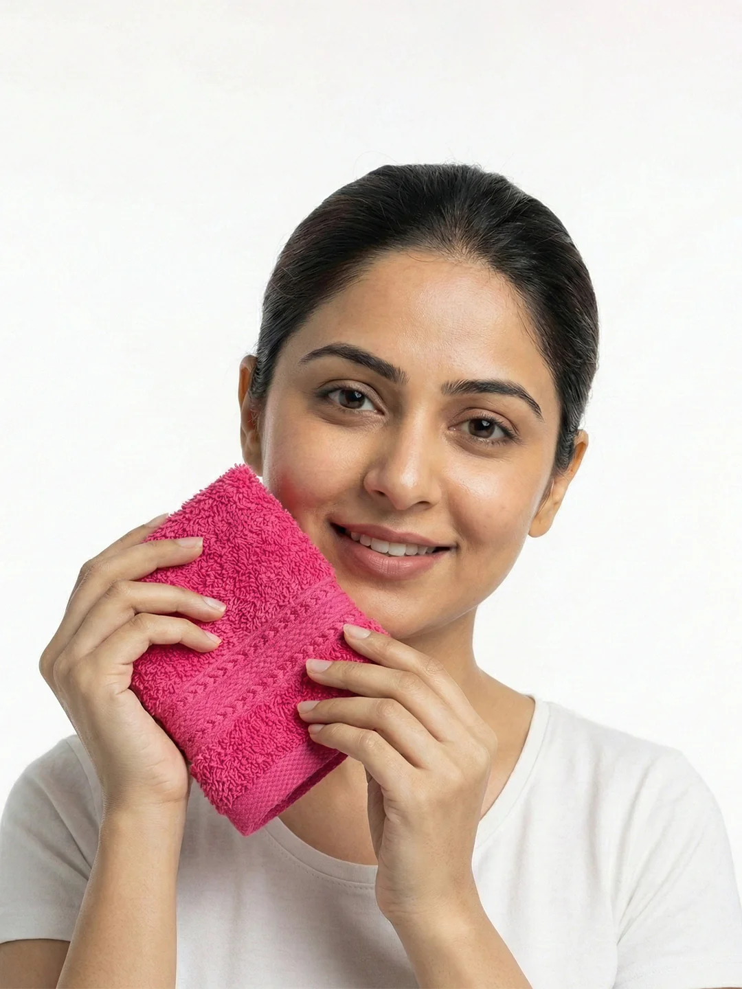You & Me Premium Soft Terry Cotton Couple Bath, Face & Hand Towels Virtual Pink (Pack Of 6) - Image 6